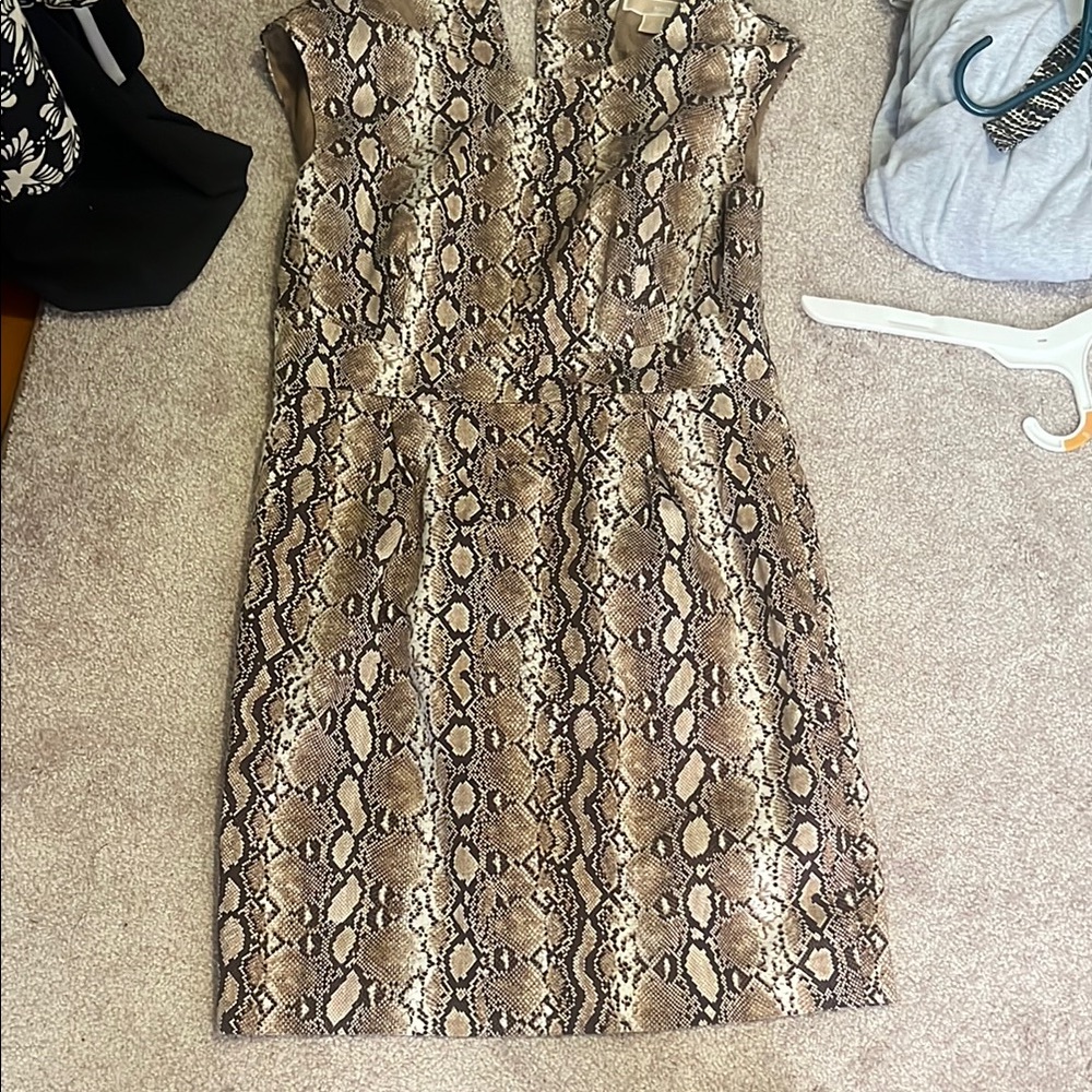 Snake Print Sleeveless Dress